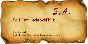 Siffer Adeodát névjegykártya